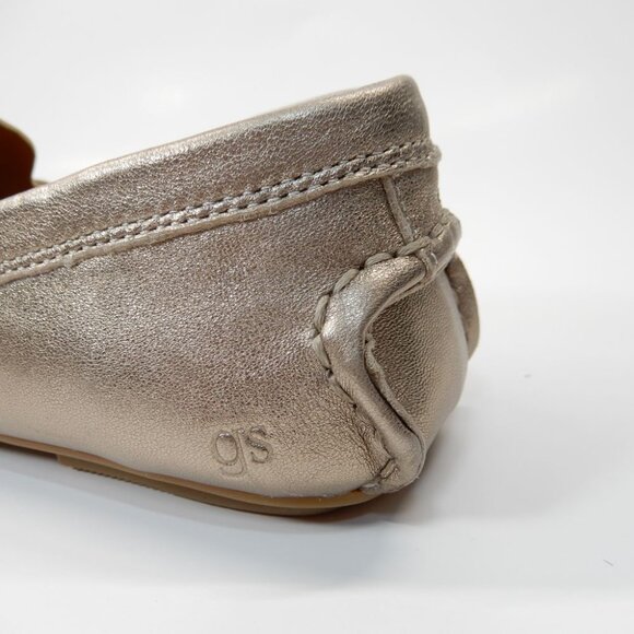 Gentle Souls Madison Driving Loafers Flats 7 Gravel Metallic Leather Comfort NEW - Picture 10 of 16